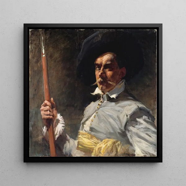 Self-portrait in 17th-century costume - Albert Edelfelt — framed artwork on a wall