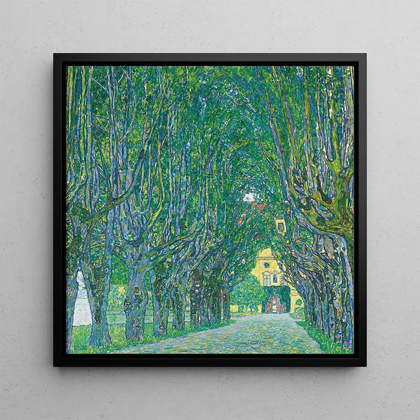 Avenue vers le Château de Kammer - Gustav Klimt — framed artwork on a wall