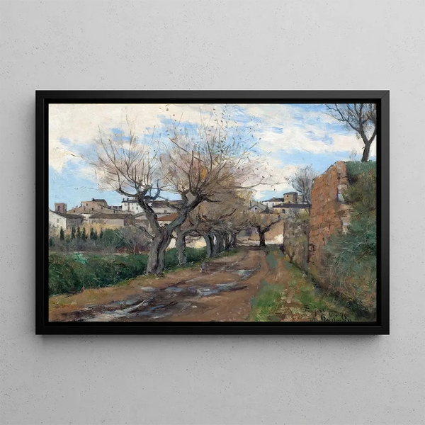 A street in Fréjus - Axel Lindman — framed artwork on a wall
