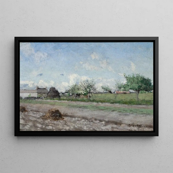 Pommier en fleurs, motif de Barbizon - Axel Lindman — framed artwork on a wall