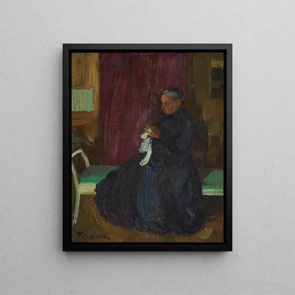an elderly woman - Axel Törneman — framed artwork on a wall