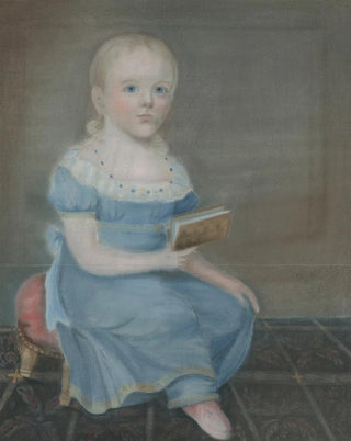 Portrait of a girl with blue eyes and a blue dress - B. Doyle — artwork view