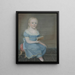 Portrait of a girl with blue eyes and a blue dress - B. Doyle — framed artwork on a wall