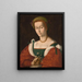A Lady with a Bouquet - Bacchiacca — framed artwork on a wall