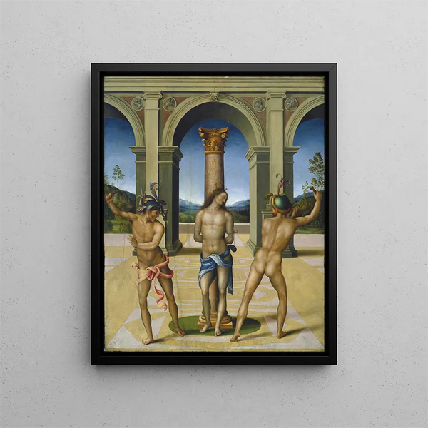La Flagellation du Christ - Bacchiacca — framed artwork on a wall