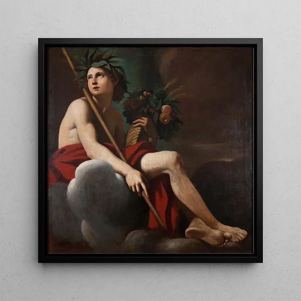 Bacchus - Giovanni Francesco Romanelli — framed artwork on a wall