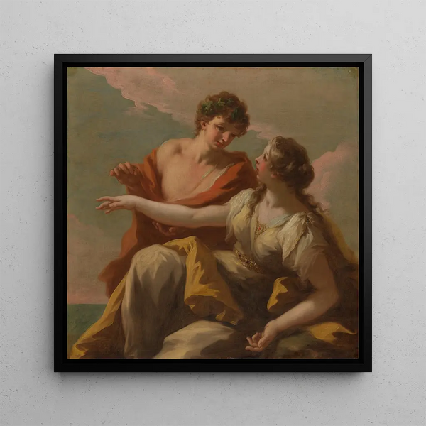 Bacchus and Ariadne - Giovanni Antonio Pellegrini — framed artwork on a wall