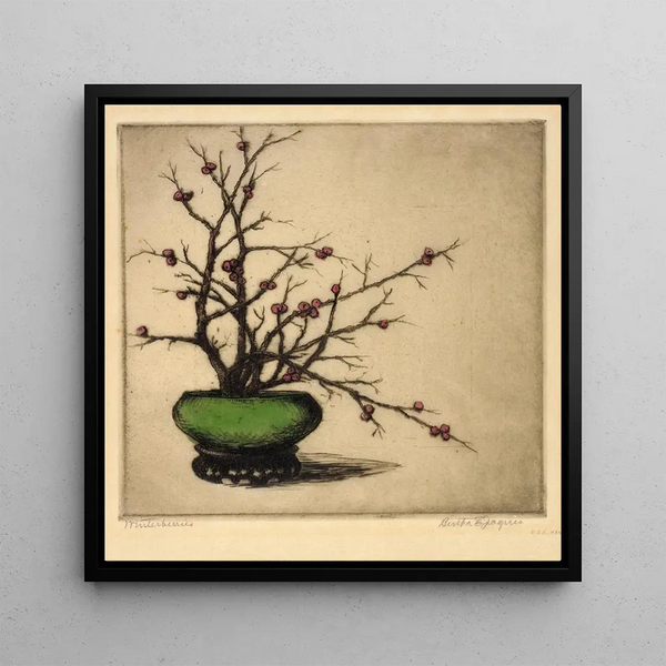 Winter Berries - Bertha Jaques — framed artwork on a wall