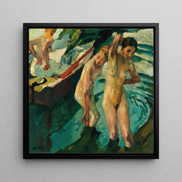 Bathers - Leo Putz — framed artwork on a wall