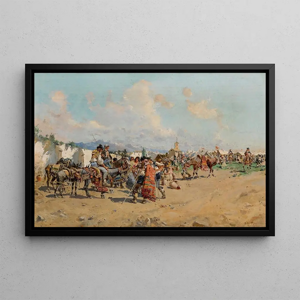 La Foire de Campagne - Baldomer Galofre i Giménez — framed artwork on a wall