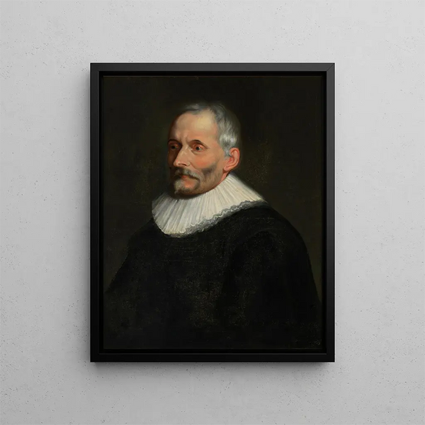 Portrait of Balthasar I Moretus - Balthasar Beschey — framed artwork on a wall
