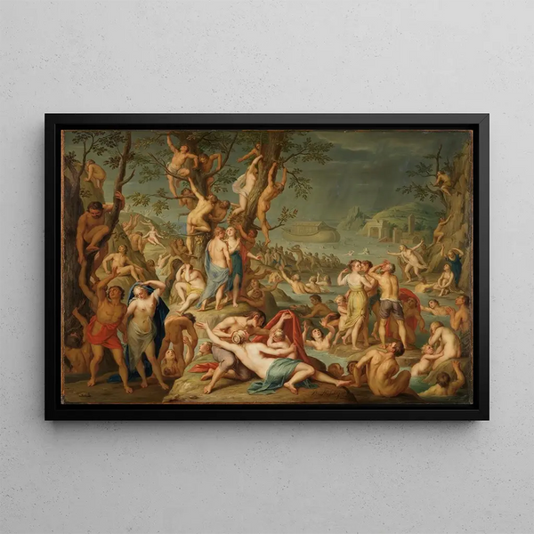 The Deluge - Balthasar Beschey — framed artwork on a wall