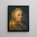 Portrait of an old lady wearing a fur-trimmed coat - Balthasar Denner — framed artwork on a wall