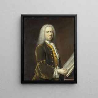 Portrait of a Man Probably Cornelis Troost 1696-1750 - Balthasar Denner — framed artwork on a wall