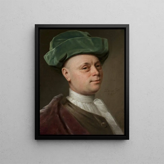 Portrait of a Man - Balthasar Denner — framed artwork on a wall