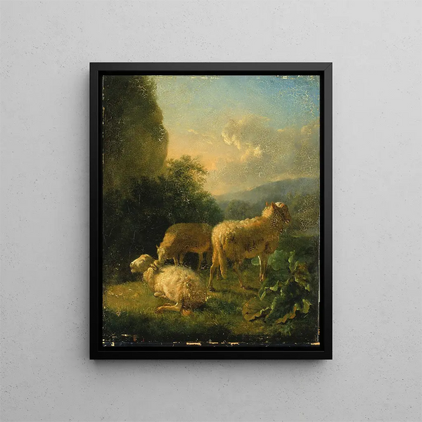 Sheep - Balthasar Paul Ommeganck — framed artwork on a wall