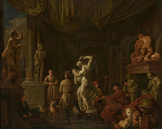 In the sculptor's studio - Balthasar van den Bossche — artwork view