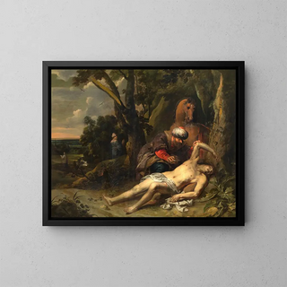 The Good Samaritan - Balthasar van Cortbemde — framed artwork on a wall