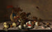 Fruit Still Life Painting with a Wicker Basket, Shells, and a Butterfly - Balthasar van der Ast — artwork view