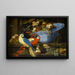 a Fruit Still Life with Two Parrots - Balthasar van der Ast — framed artwork on a wall