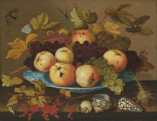 Fruits dans un plat en porcelaine Wanli sur une table - Balthasar van der Ast — artwork view
