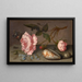 Roses coquillages et insectes sur une table - Balthasar van der Ast — framed artwork on a wall