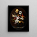 a flower still life in a glass vase - Balthasar van der Ast — framed artwork on a wall