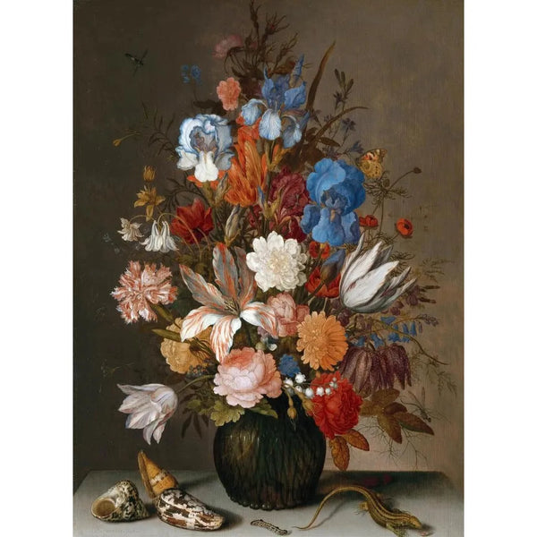 Nature morte avec fleurs - Balthasar van der Ast — framed artwork on a wall
