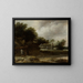 Hameaux de paysans au bord d'un ruisseau - Balthasar van der Veen — framed artwork on a wall