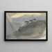 Landscape painting with rainbow - Barbara Bodichon — framed artwork on a wall
