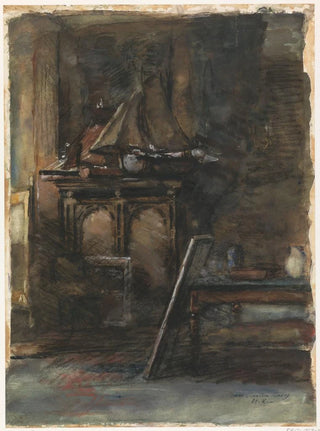 H. W. Mesdag's studio with two ship models - Barbara Elisabeth van Houten — artwork view