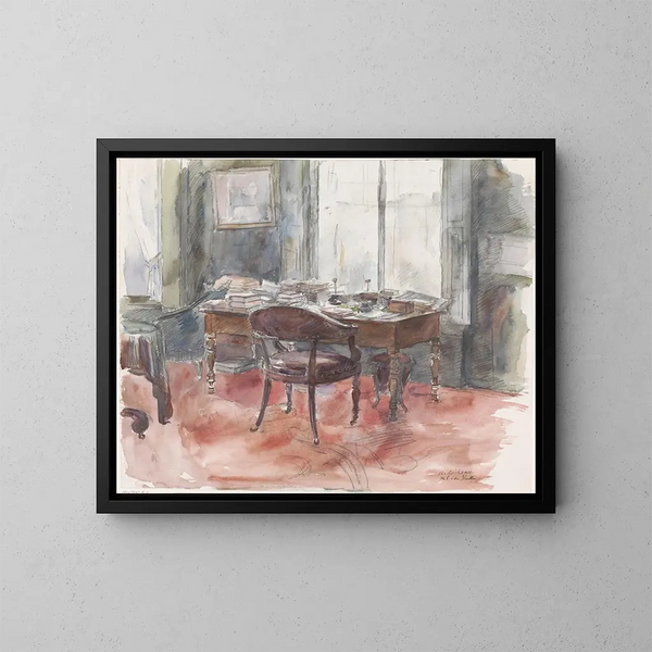 The office in Mr. S. van Houten's office in the house at 6, Riouwstraat in The Hague - Barbara Elisabeth van Houten — framed artwork on a wall