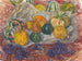 Pumpkin and Grape Still Life Painting on a Tapestry - Barbara Elisabeth van Houten — artwork view