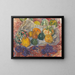 Pumpkin and Grape Still Life Painting on a Tapestry - Barbara Elisabeth van Houten — framed artwork on a wall
