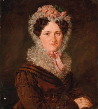 Portrait of a woman with a mafia cap - Barbara Krafft — artwork view