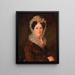 Portrait of a woman with a mafia cap - Barbara Krafft — framed artwork on a wall