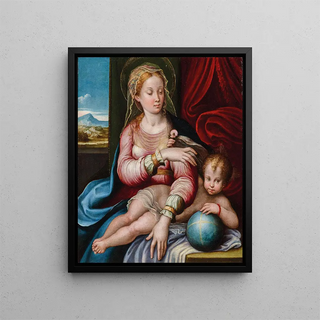 Virgin and Child Painting - Barbara Longhi — framed artwork on a wall