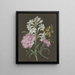 Arrangement of tuberose, polyanthes, pink carnations, dianthus, and yellow flowers with a bow tie - Barbara Regina Dietzsch — framed artwork on a wall