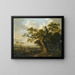 Landscape painting with a cart near an oak tree - Barend Appelman — framed artwork on a wall