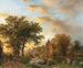 a river landscape in Holland at sunset - Barend Cornelis Koekkoek — artwork view