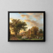 a river landscape in Holland at sunset - Barend Cornelis Koekkoek — framed artwork on a wall