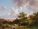 A panoramic landscape with a view of the Middle Rhine and a castle - Barend Cornelis Koekkoek — artwork view