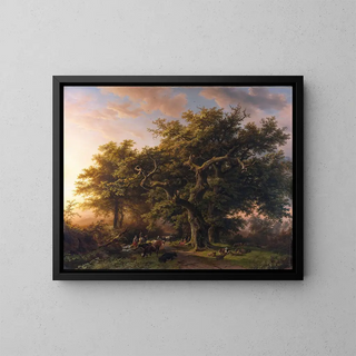 Forest Scene Painting - Barend Cornelis Koekkoek — framed artwork on a wall