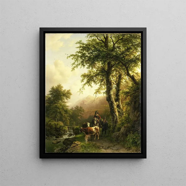 Italian landscape - Barend Cornelis Koekkoek — framed artwork on a wall