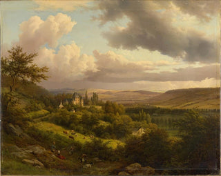 Luxembourg landscape with view of Berg Castle - Barend Cornelis Koekkoek — artwork view