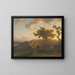 Landscape wooded with a castle - Barend Cornelis Koekkoek — framed artwork on a wall