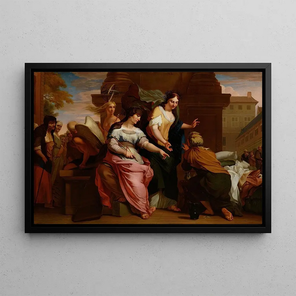 Allegory of Care at the Old People's and Women's Hospital - Barend Graat — framed artwork on a wall