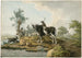 Peasants with young bull and other livestock by the water - Barend Hendrik Thier — artwork view