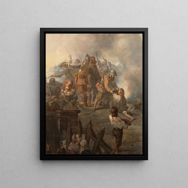 The heroic defense of Aardenburg in 1672 - Barend Wijnveld — framed artwork on a wall