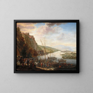 a river landscape - Barend van Kalraet — framed artwork on a wall
